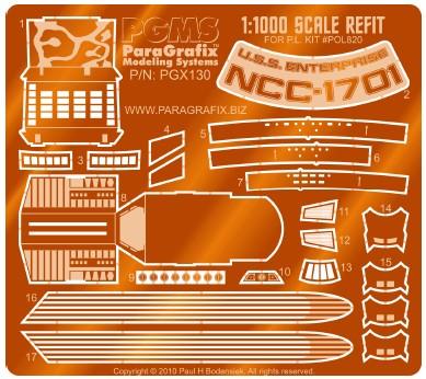 Paragraphix Details DETAIL PARTS Paragraphix Details 1/1000 Star Trek: USS Enterprise Refit Photo-Etch Set for PLL