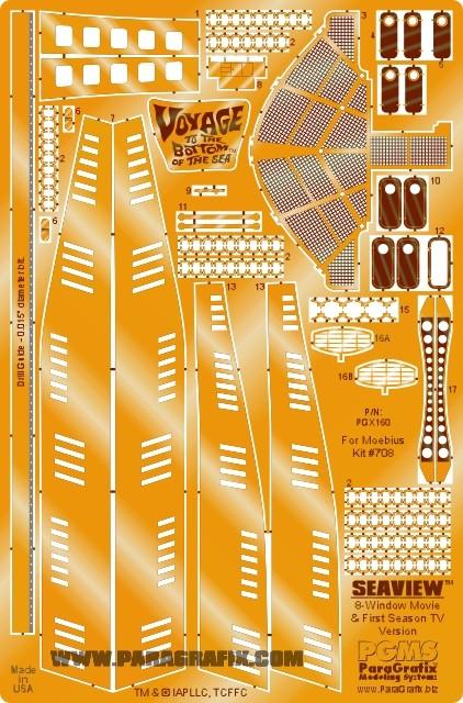 Paragraphix Details DETAIL PARTS Paragraphix Details 1/128 Voyage to the Bottom of the Sea: Seaview 8-Window Submarine Movie/1st Season TV Version Photo-Etch Set for MOE