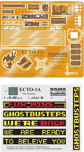 Paragraphix Details DETAIL PARTS Paragraphix Details 1/25 Ghostbuster 2 Ecto1A Photo-Etch Set for AMT