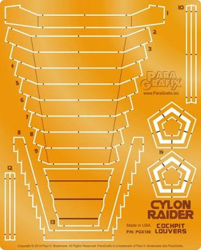 Paragraphix Details DETAIL PARTS Paragraphix Details 1/32 Battlestar Galactica: Cylon Raider Cockpit Louvers Photo-Etch Set for MOE