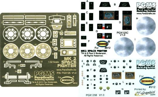 Paragraphix Details DETAIL PARTS Paragraphix Details 1/32 Battlestar Galactica: Viper Mk II Photo-Etch & Decal Set for MOE