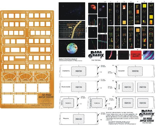 Paragraphix Details DETAIL PARTS Paragraphix Details 1/32 Star Trek: USS Enterprise Bridge Photo-Etch & Backlight Film Display Screen Set for AMT