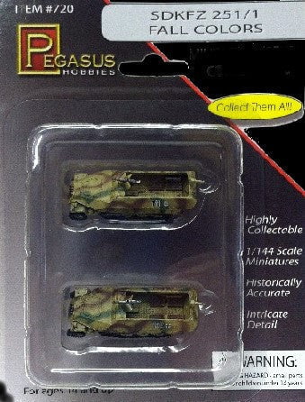 Pegasus MILITARY MODEL Pegasus Military 1/144 SdKfz 251/1 Halftrack #111/112 (Camouflage) (2) (Assembled)