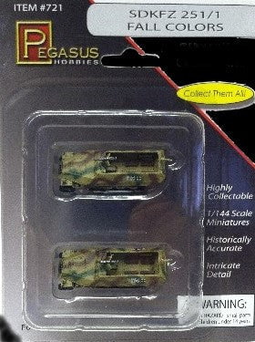 Pegasus MILITARY MODEL Pegasus Military 1/144 SdKfz 251/1 Halftrack #113/114 (Camouflage) (2) (Assembled)