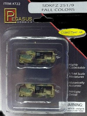 Pegasus MILITARY MODEL Pegasus Military 1/144 SdKfz 251/9 Halftrack (Camouflage) (2) (Assembled)