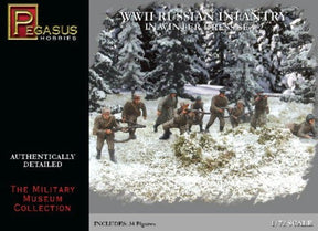Pegasus MILITARY MODEL Pegasus Military 1/72 Russian Infantry Winter Dress WWII Set #2 (34)