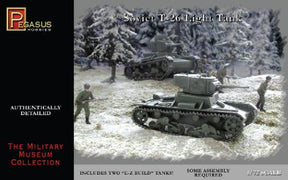 Pegasus MILITARY MODEL Pegasus Military 1/72 Soviet T26 Tank (2) Snap Kit
