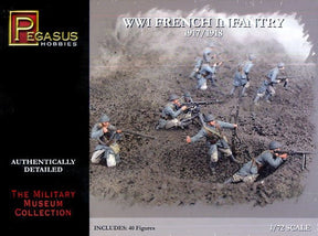 Pegasus MILITARY MODEL Pegasus Military 1/72 WWI French Infantry 1917-18 (40)