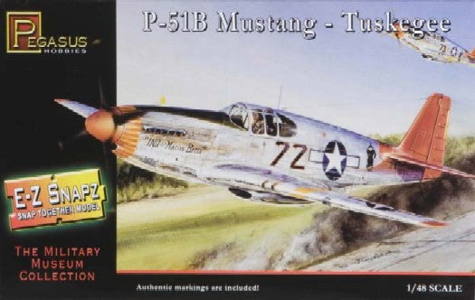 Pegasus MODEL AIRPLANES Pegasus Hobbies Aircraft 1/48 P51B Tuskegee Aircraft Snap Kit