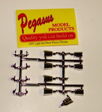 Pegasus MODEL CARS Pegasus Hobbies Cars 1/24-1/25 Show Pieces Chrome Light Set (4)