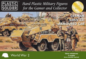 Plastic Soldier WARGAMES Plastic Soldier 15mm WWII German SdKfz 231 8-Rad Armoured Car (5) & Crew (10)