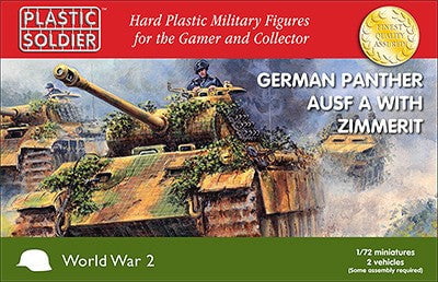 Plastic Soldier WARGAMING Plastic Soldier 1/72 WWII German Panther Ausf A Tank w/Zimmerit (2) Kit