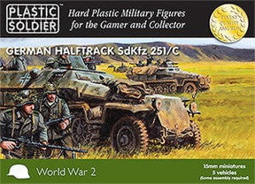 Plastic Soldier WARGAMING Plastic Soldier 15mm WWII German SdKfz 251/C Halftrack (5) Kit