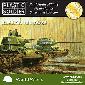Plastic Soldier WARGAMING Plastic Soldier 15mm WWII Russian T34 76/85 Tank (5) Kit