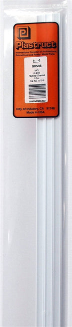 Plastruct Supplies Plastruct 90536 CFS-8 Fineline Styrene Channel, 1/4" (5)
