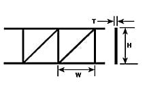 Plastruct Supplies Plastruct 90926 OWT-106 Pratt Style Styrene Open Web Truss, 1-1/4" (2-Pack)