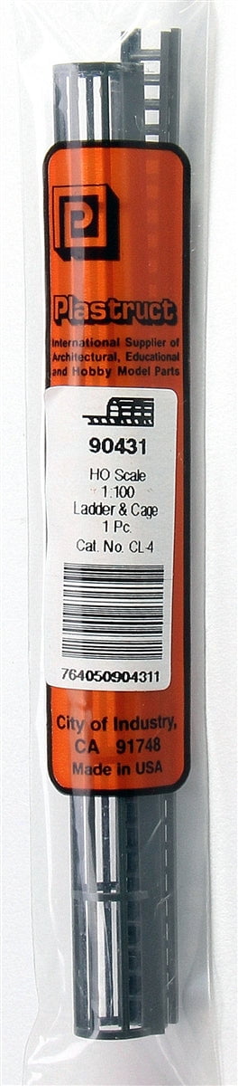 Plastruct Supplies Plastruct HO 90431 CL-4 Safety Cage and Ladder Set, 27/64"