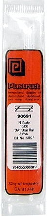 Plastruct Supplies Plastruct N 90691 SRS-2 Styrene Stair Rail, 1/4" (2)