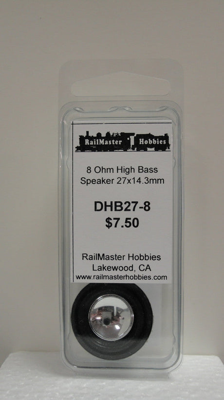 RailMaster DHB27-8 Rail Master / Speaker 27 x 14.3 mm 8 Ohm (Scale=HO) Part # = RMT-DHB27-8