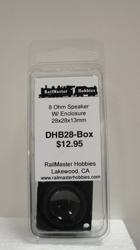RailMaster DHB28-BOX Rail Master / Speaker 28 mm Round 8 ohm 2 watt (Scale=HO) Part # = RMT-DHBH28-Box