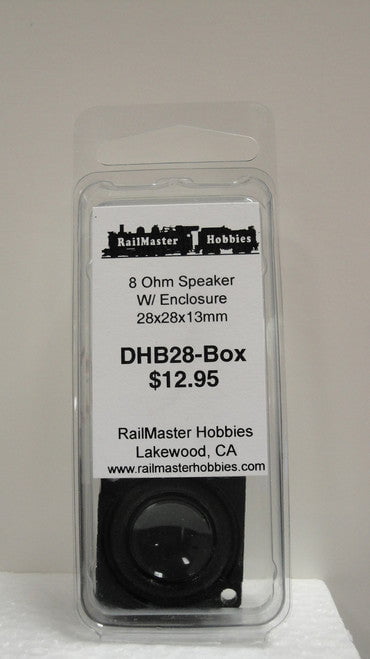 RailMaster DHB28-BOX Rail Master / Speaker 28 mm Round 8 ohm 2 watt (Scale=HO) Part # = RMT-DHBH28-Box