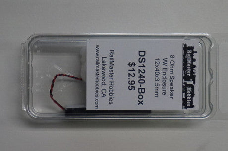 RailMaster DS1240-BOX Rail Master / SpeakerTHIN 12x40x3.5 mm 8 Ohm (Scale=HO) Part # = RMT-DS1240-Box