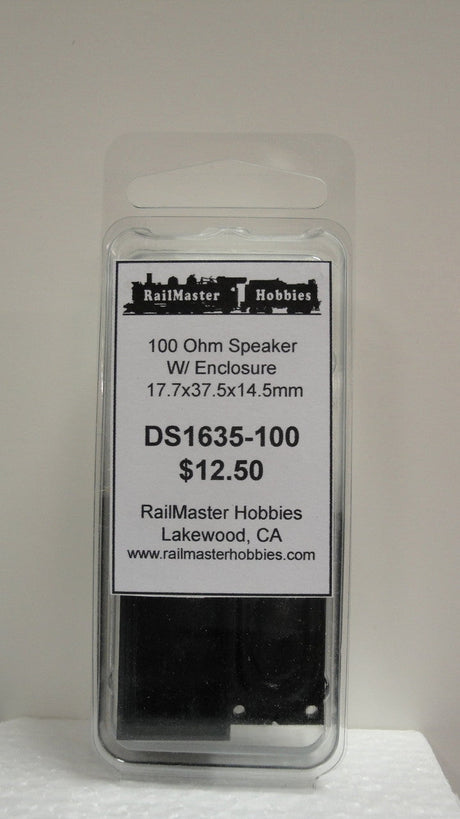 RailMaster DS1635-100 Rail Master / Speaker 17.7 x 37.45 x 14.5 mm 100 Ohm (Scale=HO) Part # = RMT-DS1635-100