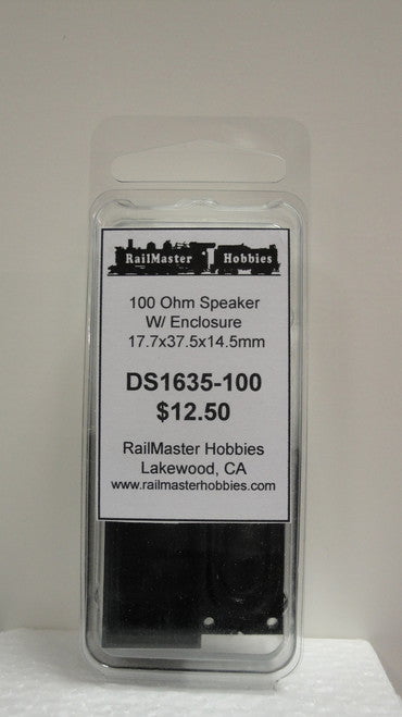 RailMaster DS1635-100 Rail Master / Speaker 17.7 x 37.45 x 14.5 mm 100 Ohm (Scale=HO) Part # = RMT-DS1635-100