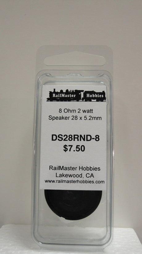 RailMaster DS28RND-8 Rail Master / Speaker 28 mm Round 8 ohm 2 watt (Scale=HO) Part # = RMT-DS28RND-8