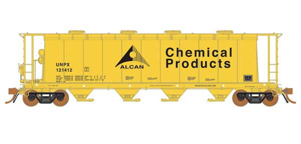Rapido Rapido 127021-6 Alcan UNPX (yellow, black) #121494 NSC 3800 Cylindrical Covered Hopper HO Scale