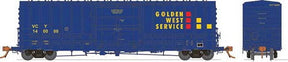 Rapido Rapido 137004-2 Golden West Service (Ventura County VCY, blue, yellow, red) #140003 Class B-100-40 Plug-Door Boxcar HO Scale