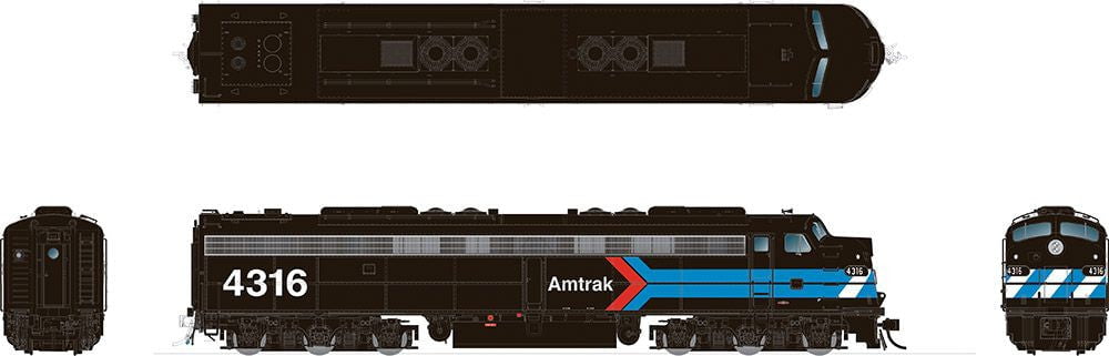 Rapido Rapido 28599 EMD E8A - Amtrak - Early Black Scheme: #4316 w/LokSound & DCC HO Scale