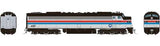 Rapido Rapido 28806 EMD E8A HEP Metro North #497 (Ex-Amtrak Phase II, silver, red, blue, white, black, MN Logo) with DCC & Sound HO Scale