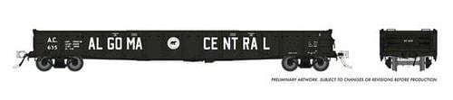 Rapido Rapido 50046A AC - Algoma Central #710 (As-Delivered, balck, Billboard Lettering) 52' 6" Canadian Mill Gondola HO Scale