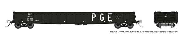 Rapido Rapido 50055A PGE - Pacific Great Eastern #9416 (As-Delivered, black) 52' 6" Canadian Mill Gondola HO Scale