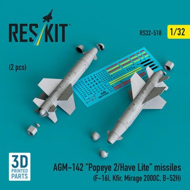 ResKit ResKit 1/32 AGM-142 Popeye 2/Have Lite missiles (2 pcs) (F-16I, Kfir, Mirage 2000C, B-52H) (3D