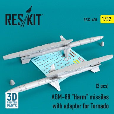 ResKit ResKit 1/32 AGM-88 Harm missiles with adapter for Tornado (2 pcs)