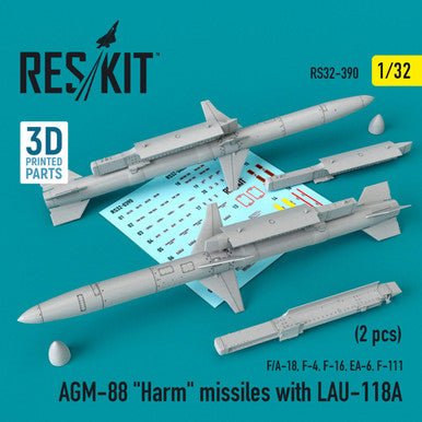 ResKit ResKit 1/32 AGM-88 Harm missiles with LAU-118A (2 pcs)