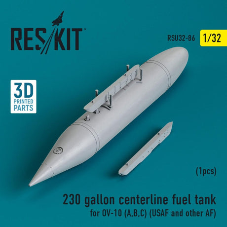 ResKit ResKit 1/32  L5230 gallon centerline fuel tank for OV-10 (A,B,C) (USAF and other AF) (1 pcs) (3D Printed) (1/32)