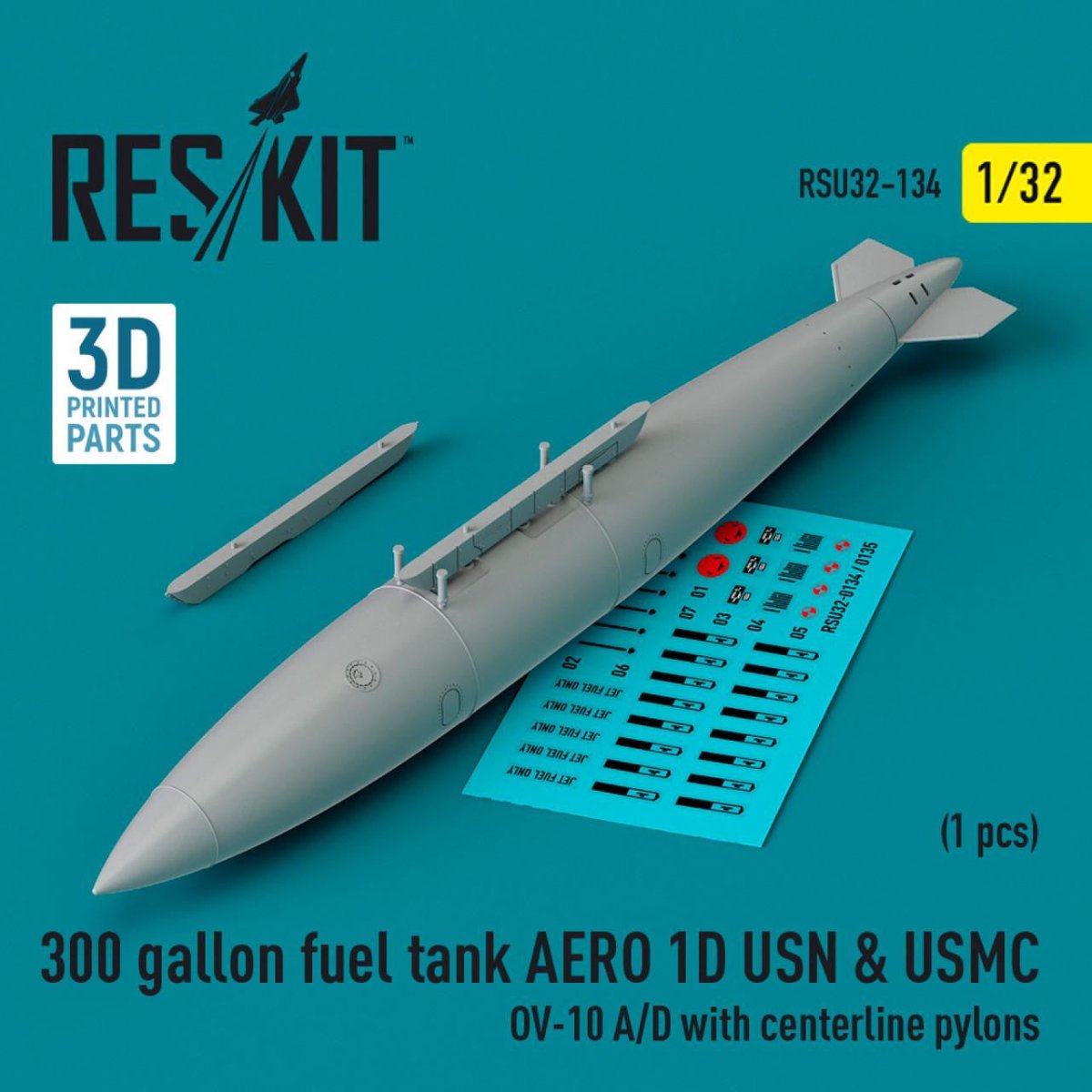 ResKit ResKit 1/32  L5300 gallon fuel tank AERO 1D USN & USMC (1 pcs) (OV-10 A/D with centerline pylons) (3D Printed) (1/32)