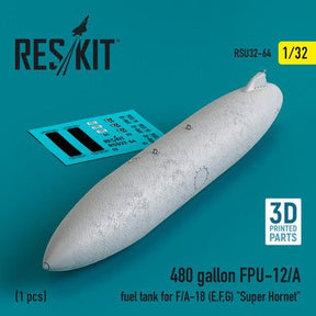 ResKit ResKit 1/32  L5480 gallon FPU-12/A fuel tank for F/A-18 (E,F,G) Super Hornet (1 pcs) (3D Printed) (1/32)