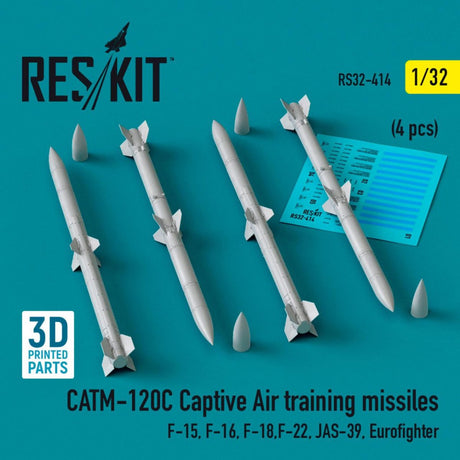 ResKit ResKit 1/32  L5CATM-120C Captive air training missiles (4 pcs) (3D Printed) (1/32)