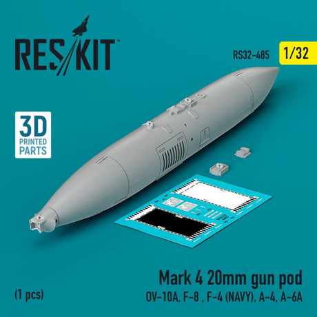 ResKit ResKit 1/32  L5Mark 4 20mm gun pod  (1 pcs) (3D Printed) (1/32)
