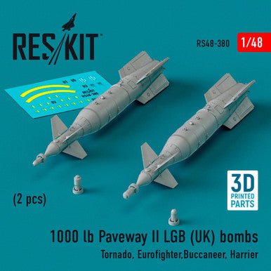 ResKit ResKit 1/48 1000 lb Paveway II LGB (UK) bombs (2 pcs) (3D Printed)
