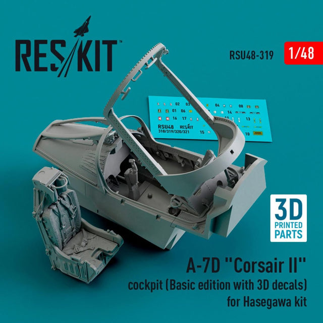 ResKit ResKit 1/48 A-7D Corsair II cockpit  for Hasegawa kit (3D Printed) (1/48)