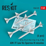 ResKit ResKit 1/48 AIM-7F Low Vis Sparrow III missiles (4pcs) (F-4 F-5 F-15 F-16 F-14 F-18) (1/48)