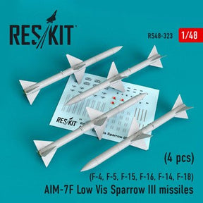 ResKit ResKit 1/48 AIM-7F Low Vis Sparrow III missiles (4pcs) (F-4 F-5 F-15 F-16 F-14 F-18) (1/48)