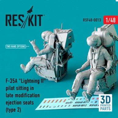 ResKit ResKit 1/48  F-35A Lightning II pilot sitting in late modification ejection seats (type 2) (3D Printing)