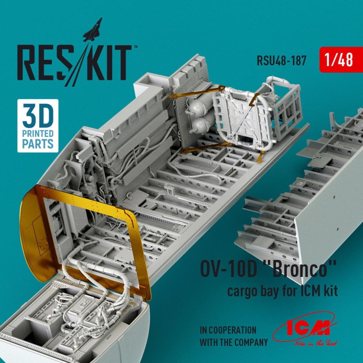 ResKit ResKit 1/48 OV-10D Bronco cargo bay for ICM kit (3D Printed) (1/48)