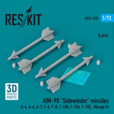 ResKit ResKit 1/72 AIM-9D Sidewinder missiles (4 pcs) (3D Printed) (1/72)